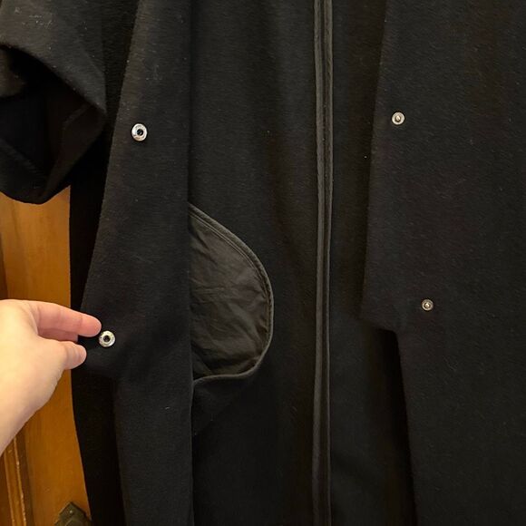 OAK NYC Black Wool Blend Half Sleeve Coat Oversized Women’s Small - Picture 4 of 8